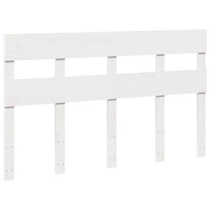Bedframe zonder matras massief grenenhout wit 150x200 cm