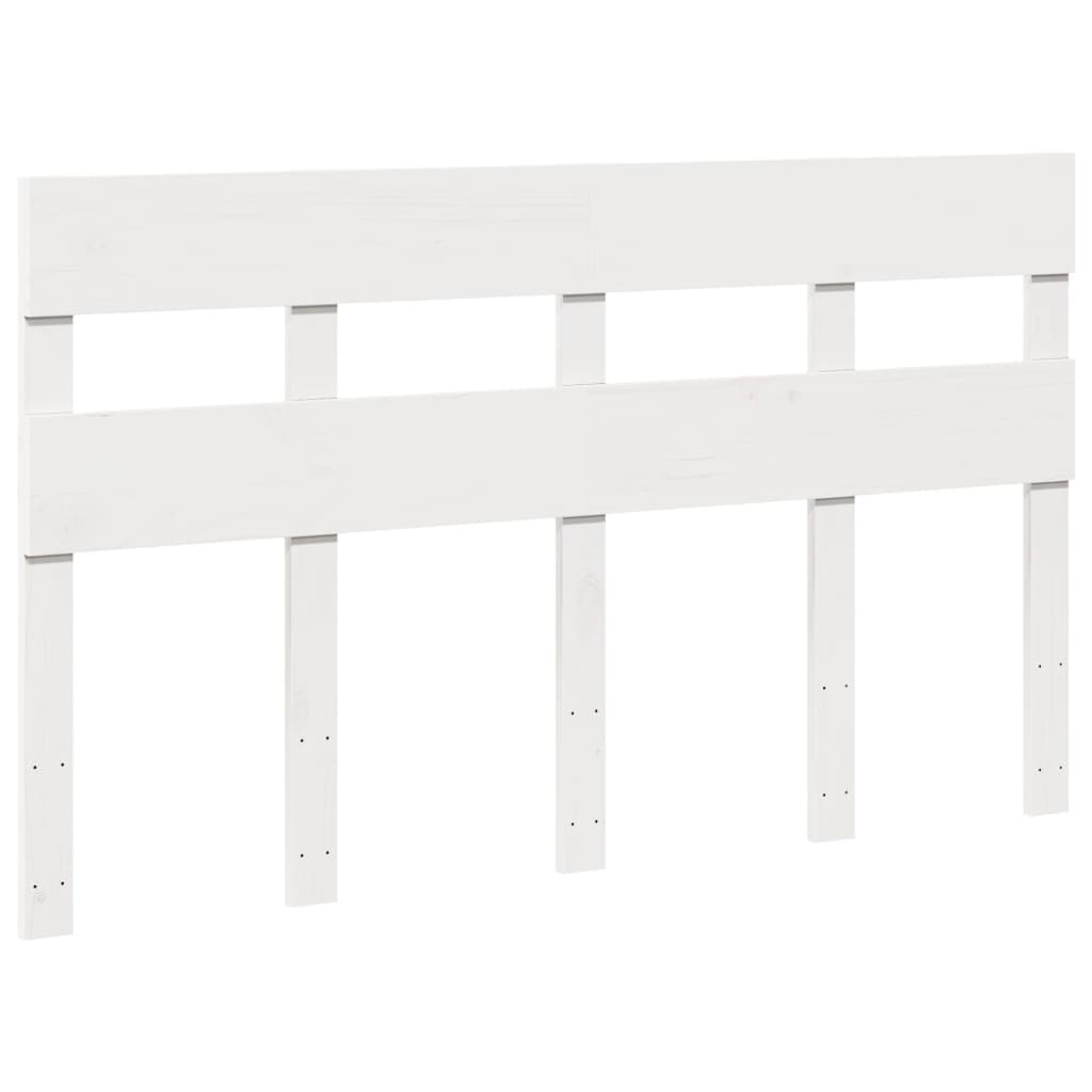 Bedframe zonder matras massief grenenhout wit 160x200 cm