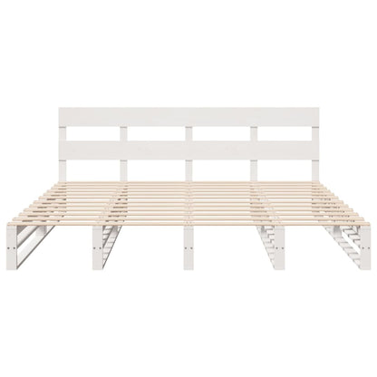 Bedframe zonder matras massief grenenhout wit 180x200 cm