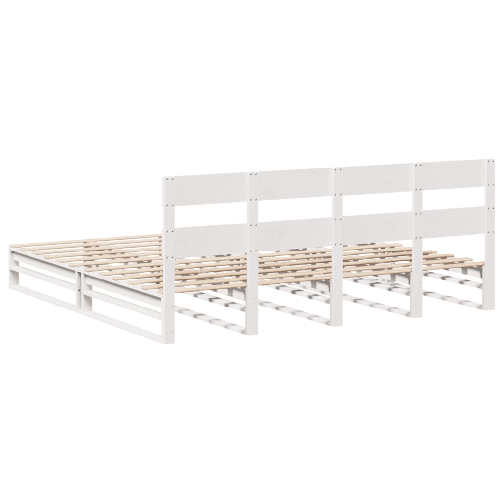 Bedframe zonder matras massief grenenhout wit 180x200 cm