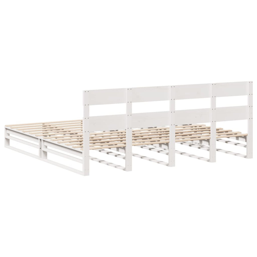 Bedframe zonder matras massief grenenhout wit 180x200 cm