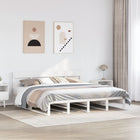 Bed frame without mattress solid pine wood white 180x200 cm