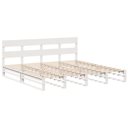 Bedframe zonder matras massief grenenhout wit 200x200 cm