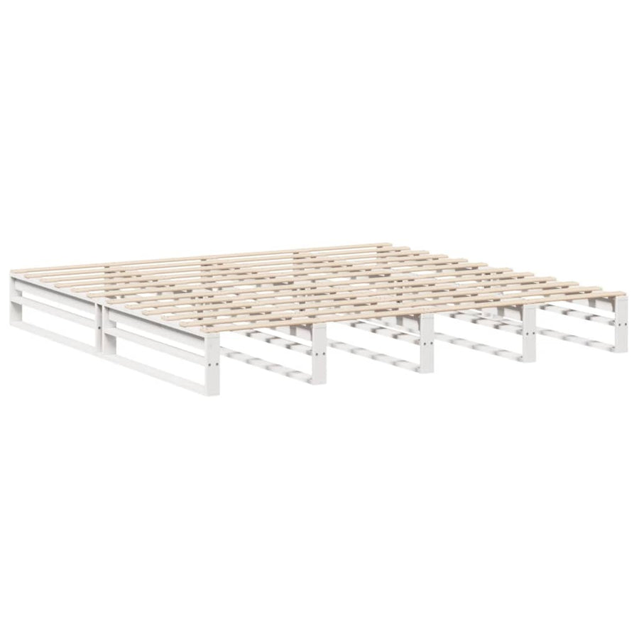 Bedframe zonder matras massief grenenhout wit 200x200 cm