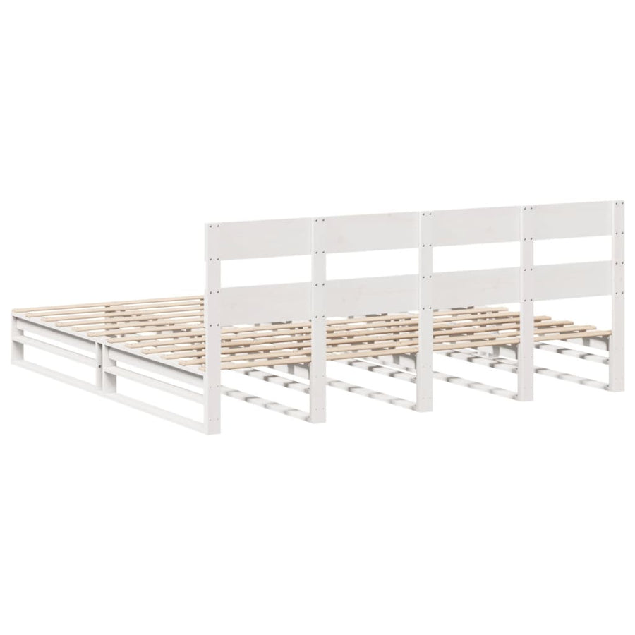 Bedframe zonder matras massief grenenhout wit 200x200 cm