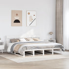 Bed frame without mattress solid pine wood white 200x200 cm