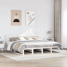 Bedframe zonder matras massief grenenhout wit 200x200 cm