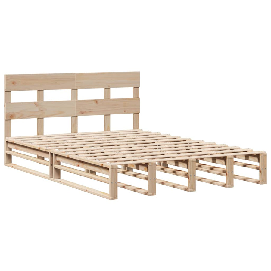 Bedframe zonder matras massief grenenhout 135x190 cm