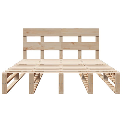Bedframe zonder matras massief grenenhout 135x190 cm