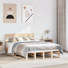 Bed frame without mattress solid pine wood 135x190 cm