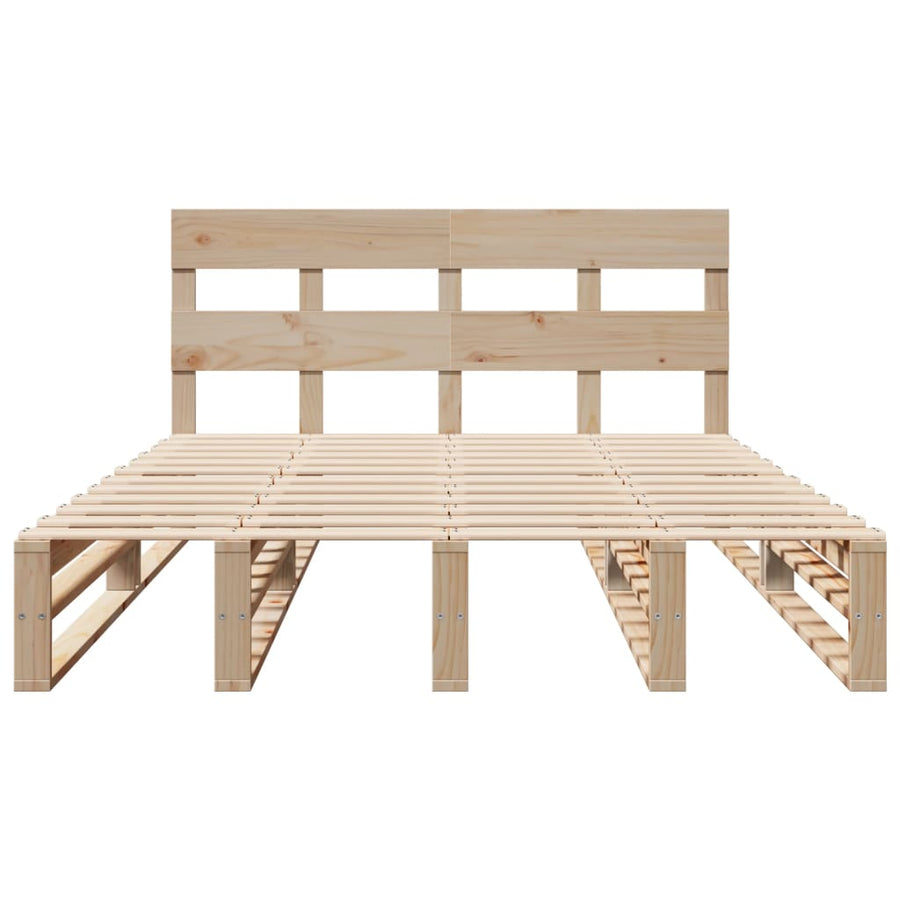 Bedframe zonder matras massief grenenhout 140x190 cm