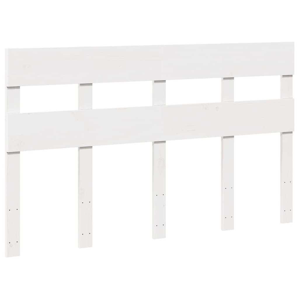 Bedframe zonder matras massief grenenhout wit 140x190 cm