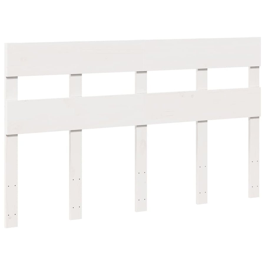 Bedframe zonder matras massief grenenhout wit 140x190 cm