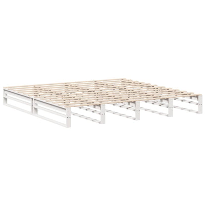 Bedframe massief grenenhout wit 180x200 cm