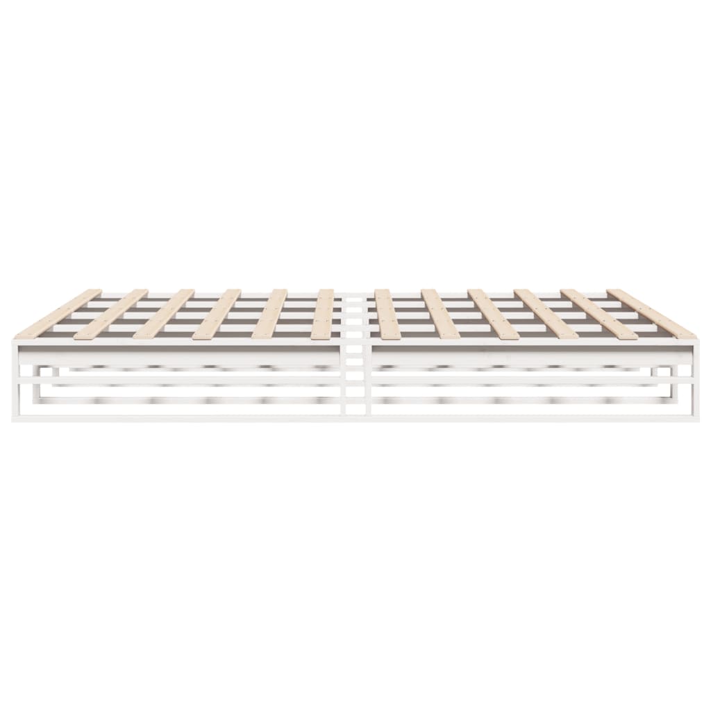 Bedframe massief grenenhout wit 180x200 cm