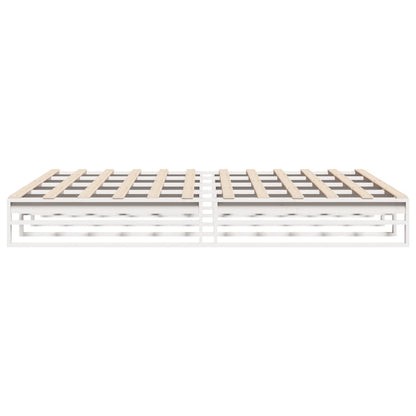 Bedframe massief grenenhout wit 180x200 cm
