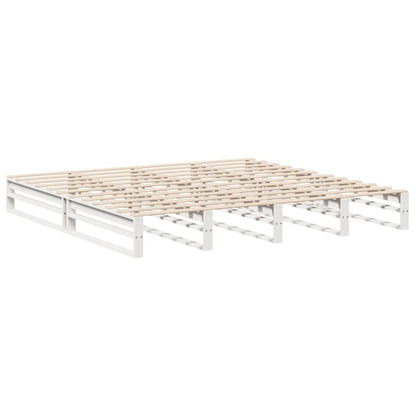 Bedframe massief grenenhout wit 180x200 cm