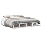 Bedframe massief grenenhout wit 180x200 cm