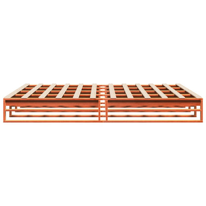 Bedframe massief grenenhout wasbruin 180x200 cm