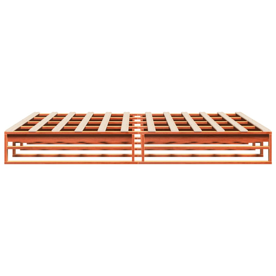 Bedframe massief grenenhout wasbruin 180x200 cm