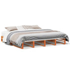Bed frame without mattress solid pine wax brown 180x200 cm