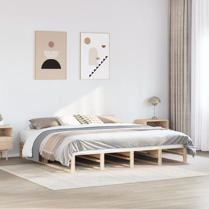 Bedframe massief grenenhout 200x200 cm