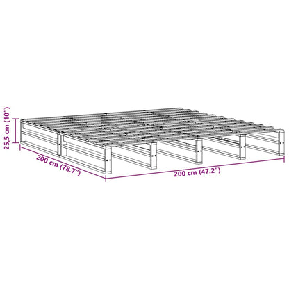 Bedframe massief grenenhout 200x200 cm