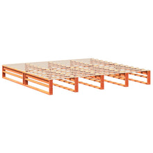 Bedframe massief grenenhout wasbruin 200x200 cm
