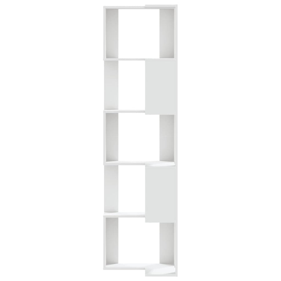 Boekenkast 5-laags hoek 50x50x179 cm bewerkt hout wit