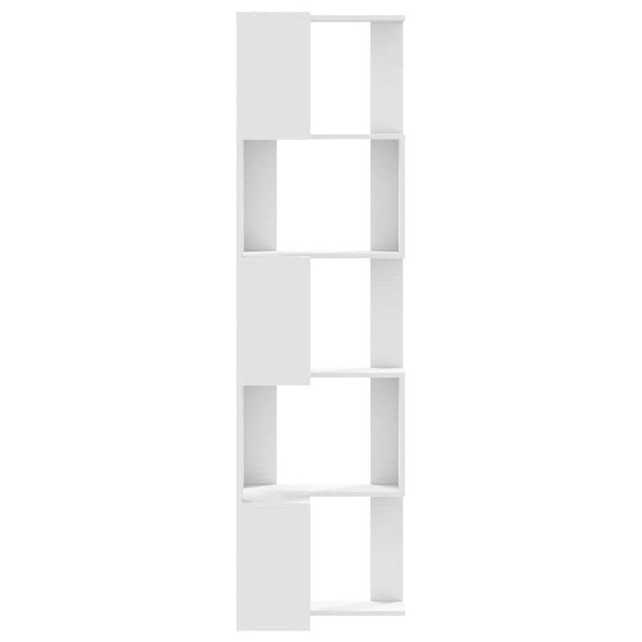 Boekenkast 5-laags hoek 50x50x179 cm bewerkt hout wit