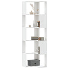 Hoekboekenkast 5-laags 50x50x179 cm bewerkt hout wit