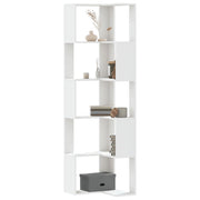 Hoekboekenkast 5-laags 50x50x179 cm bewerkt hout wit