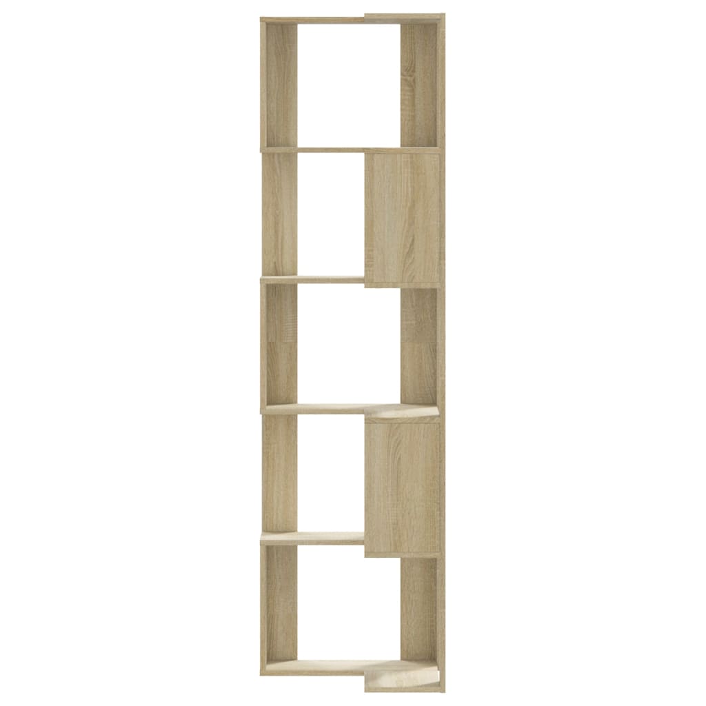 Boekenkast 5-laags hoek 50x50x179 cm bewerkt hout sonoma eiken