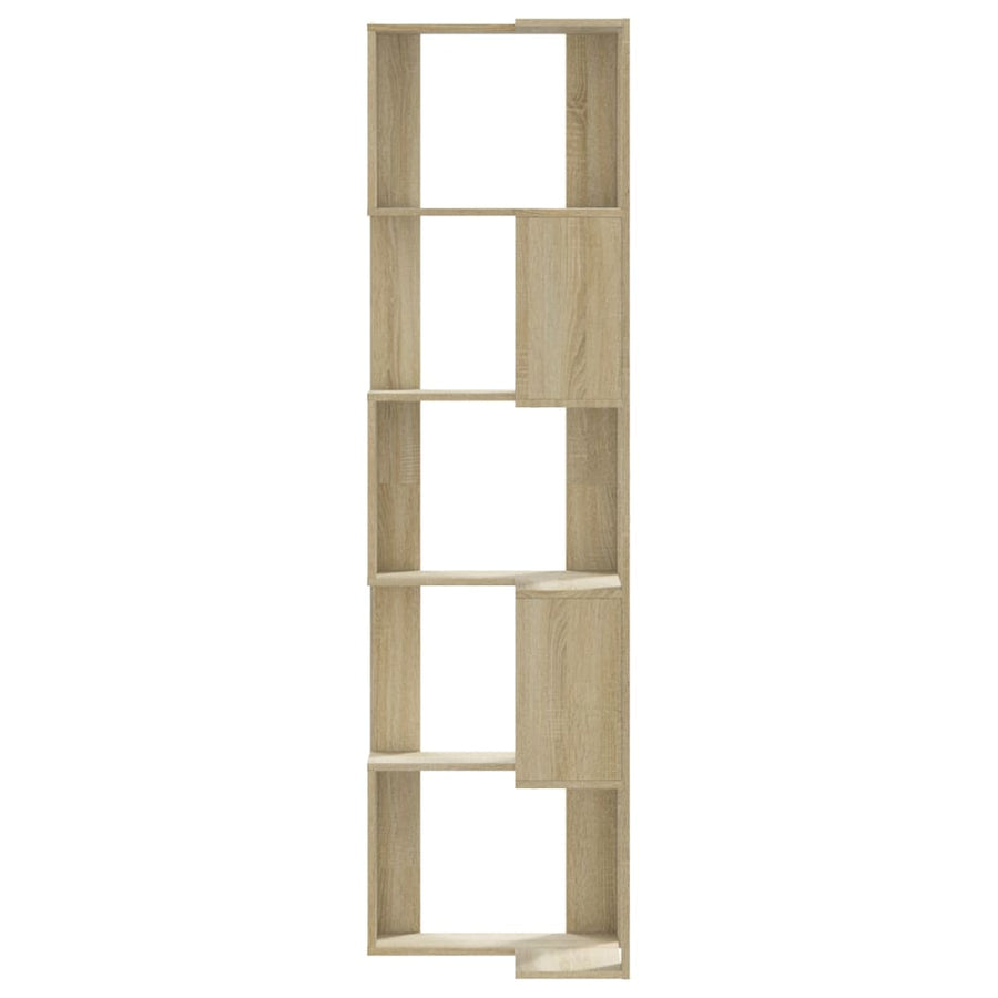 Boekenkast 5-laags hoek 50x50x179 cm bewerkt hout sonoma eiken