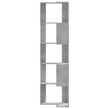 Boekenkast 5-laags hoek 50x50x179 cm bewerkt hout betongrijs