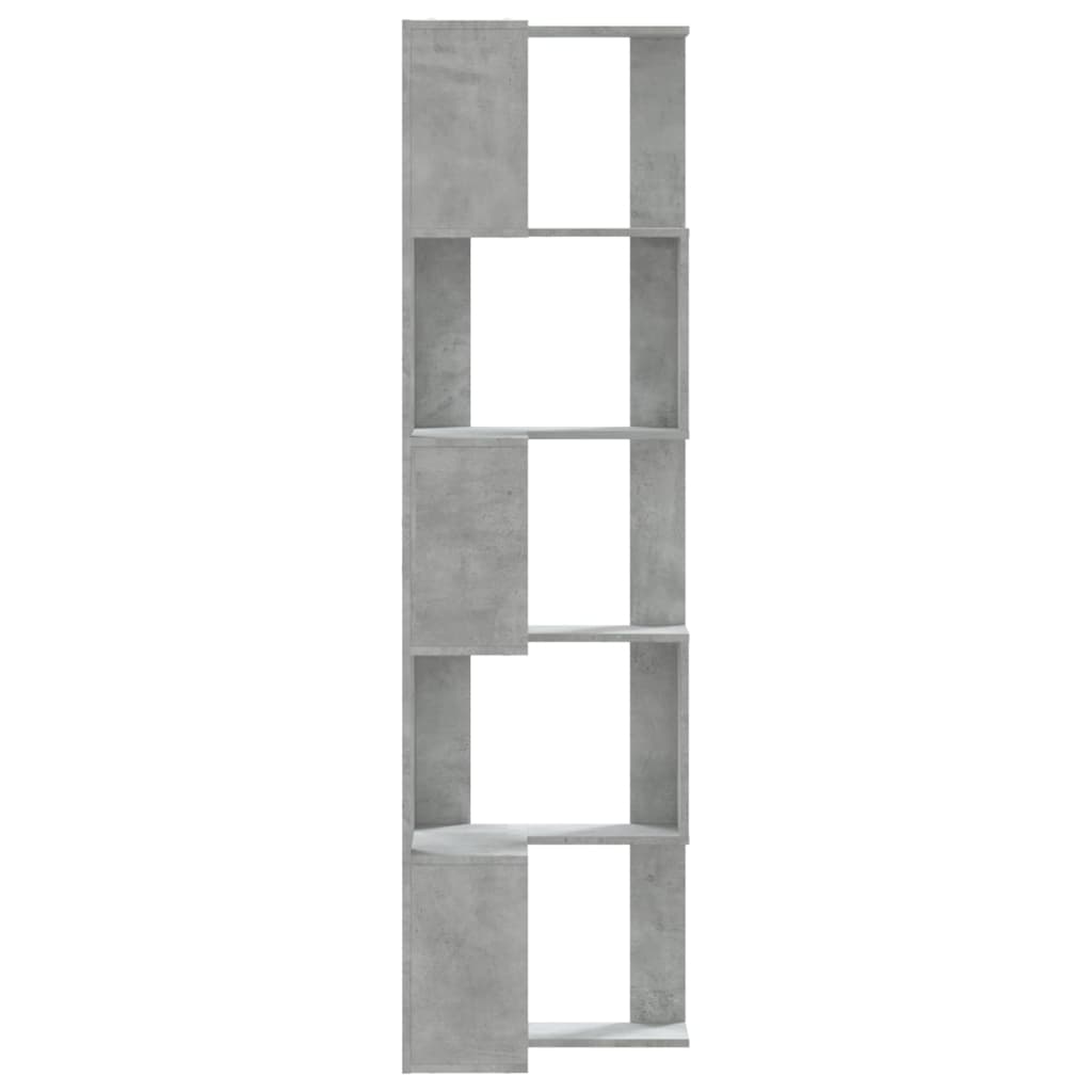 Boekenkast 5-laags hoek 50x50x179 cm bewerkt hout betongrijs