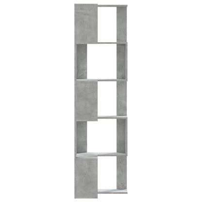 Boekenkast 5-laags hoek 50x50x179 cm bewerkt hout betongrijs