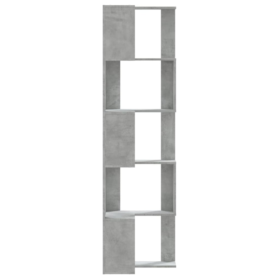 Boekenkast 5-laags hoek 50x50x179 cm bewerkt hout betongrijs