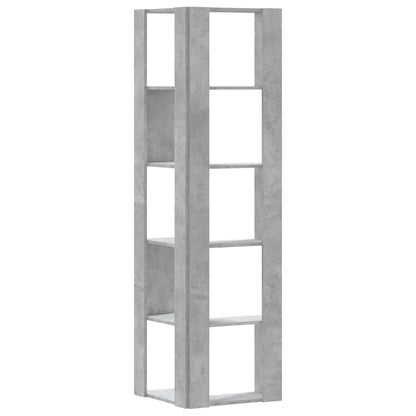 Boekenkast 5-laags hoek 50x50x179 cm bewerkt hout betongrijs