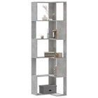 Boekenkast hoek 5-laags 50x50x179 cm bewerkt hout betongrijs