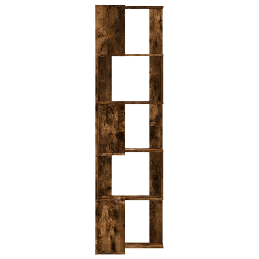 Boekenkast 5-laags hoek 50x50x179 cm bewerkt hout gerookt eiken