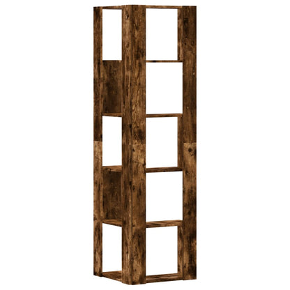 Boekenkast 5-laags hoek 50x50x179 cm bewerkt hout gerookt eiken