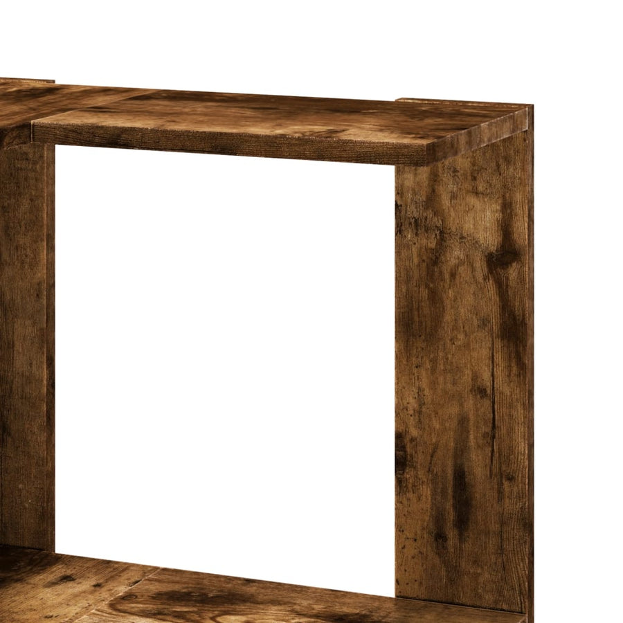 Boekenkast 5-laags hoek 50x50x179 cm bewerkt hout gerookt eiken