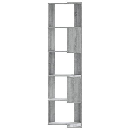 Boekenkast 5-laags hoek 50x50x179 cm bewerkt hout grijs sonoma