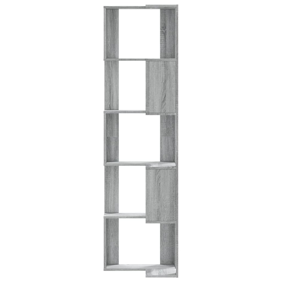 Boekenkast 5-laags hoek 50x50x179 cm bewerkt hout grijs sonoma