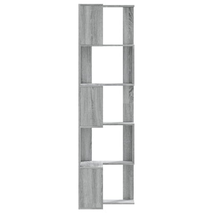 Boekenkast 5-laags hoek 50x50x179 cm bewerkt hout grijs sonoma