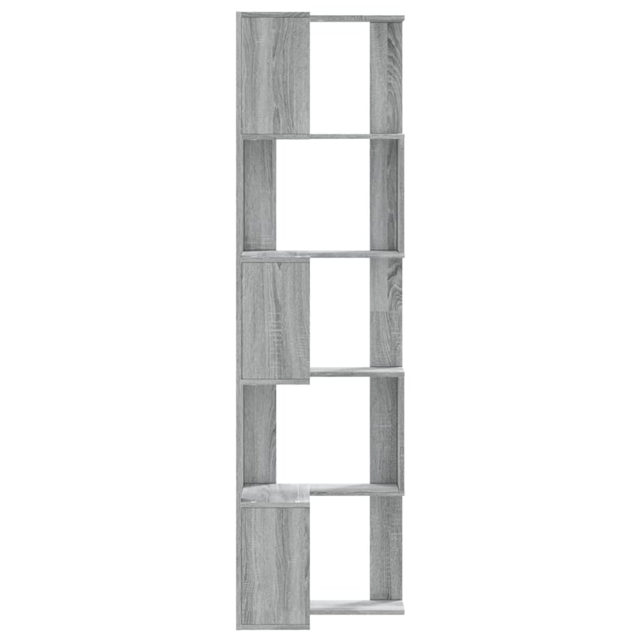 Boekenkast 5-laags hoek 50x50x179 cm bewerkt hout grijs sonoma