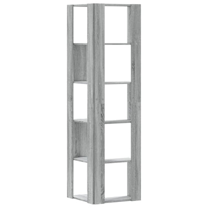 Boekenkast 5-laags hoek 50x50x179 cm bewerkt hout grijs sonoma
