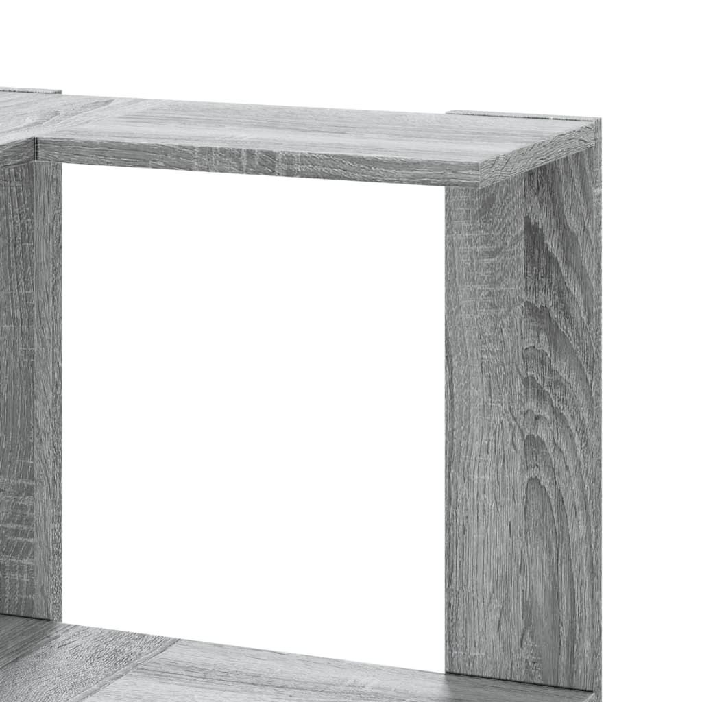 Boekenkast 5-laags hoek 50x50x179 cm bewerkt hout grijs sonoma