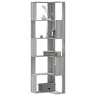 Boekenkast hoek 50x50x179 cm bewerkt hout grijs sonoma